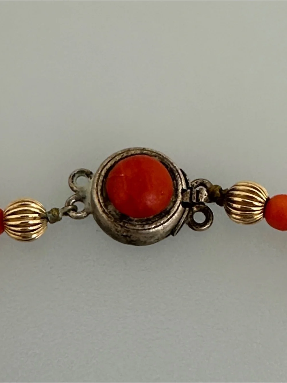 Vintage Coral with Gold Accents Necklace